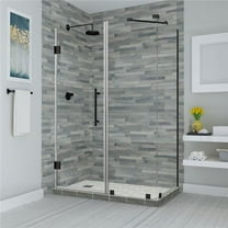 Aston SEN967EZ-ORB-573534-10 Bromley 56.25 to 57.25 x 34.375 x 72 in. Frameless Corner Hinged Shower Enclosure - Oil Rubbed Bronze