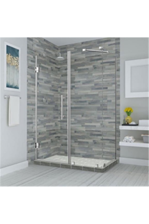 SEN967EZ-SS-602832-10 Bromley 72" High X 60" Wide X 32" Deep Hinged Frameless Shower