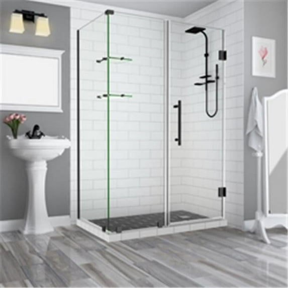 Aston SEN962EZ-ORB-643030-10 72 x 64 x 30.38 in. Bromley GS Frameless Corner Hinged Shower Enclosure with Glass Shelves, Oil Rubbed Bronze