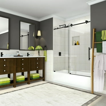 Aston Tdr984ez-60-10 Coraline 60" High X 60" Wide Sliding Frameless Tub Door - Black