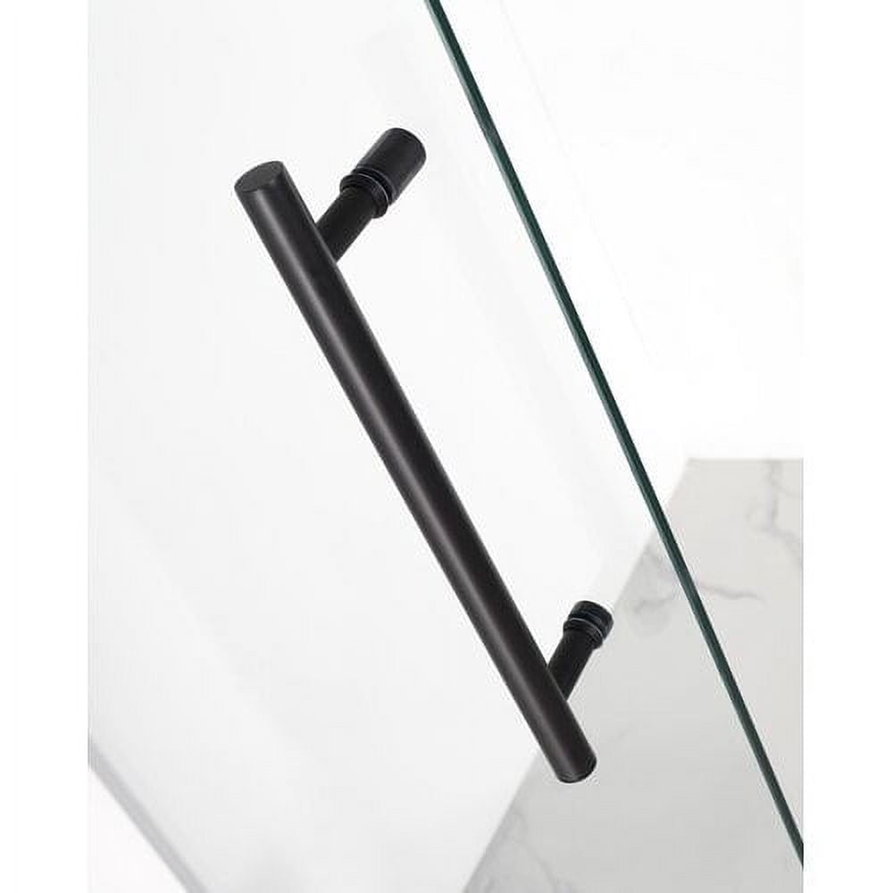 Kinkade 29" x 72" Matte Black Frameless Shower Door