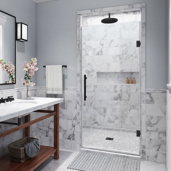 Aston SDR997EZ-MB-35-10 Kinkade 72" High X 35" Wide Hinged Frameless Shower Door - Black