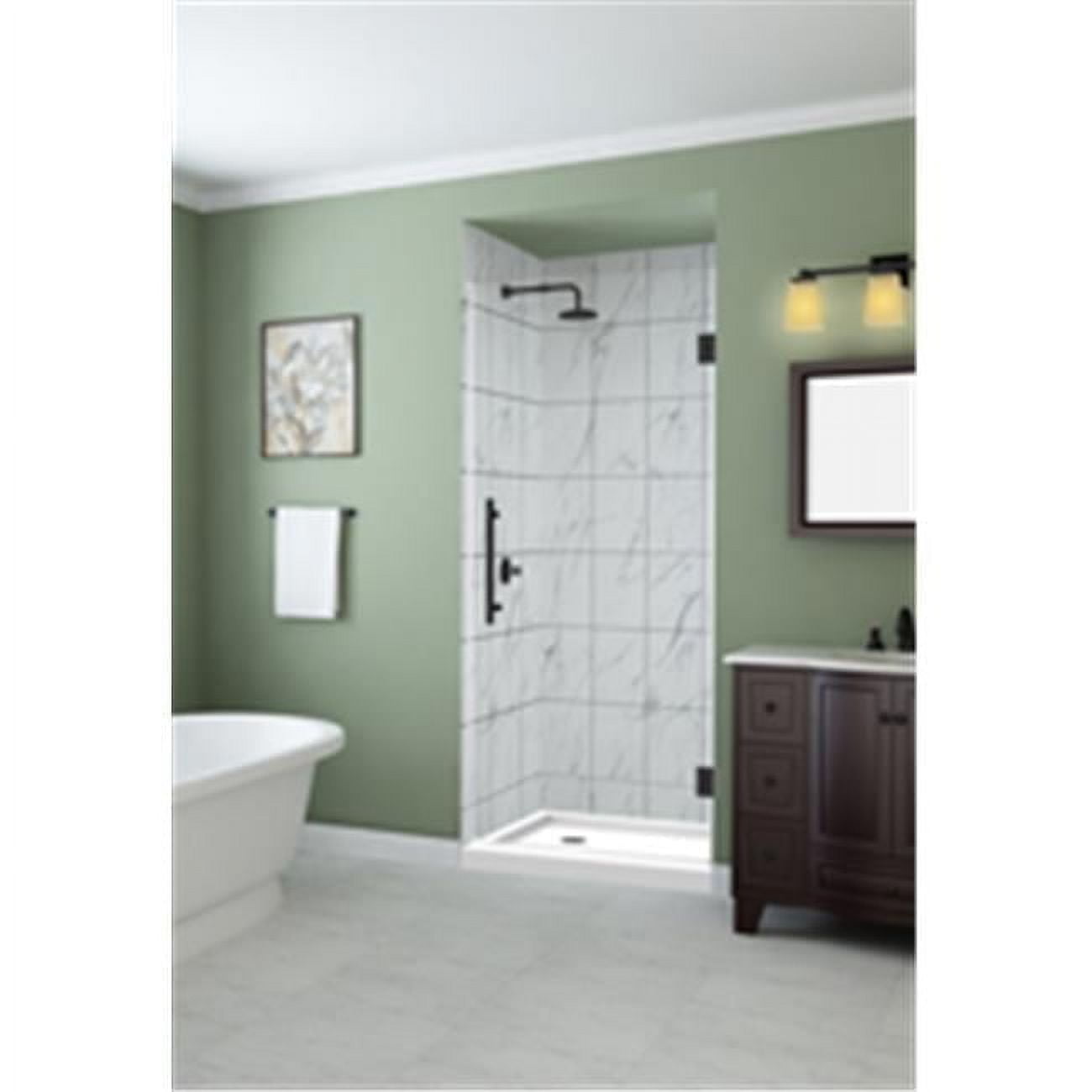 Kinkade 34" x 72" Oil Rubbed Bronze Frameless Tempered Glass Shower Door