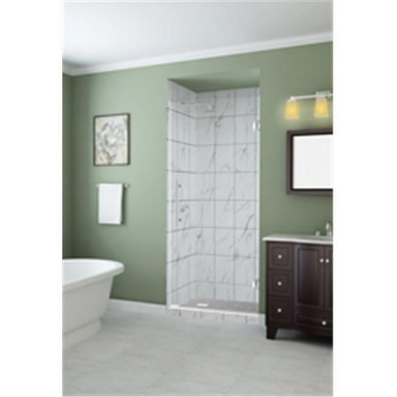 Aston SDR997EZ-SS-33-10 72 x 32.75-33.25 x 0.375 in. Kinkade Frameless Hinged Shower Door - Stainless Steel