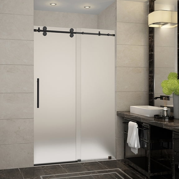 Aston SDR978F-ORB-48-10 Langham 44-48" Wide X 75" High Frameless Sliding Shower Door -