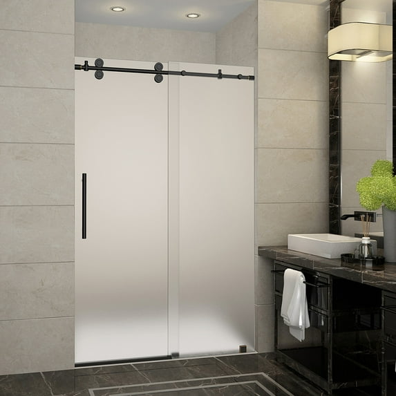 Aston Sdr978f-48-10 Langham 44-48" Wide X 75" High Frameless Sliding Shower Door - Bronze
