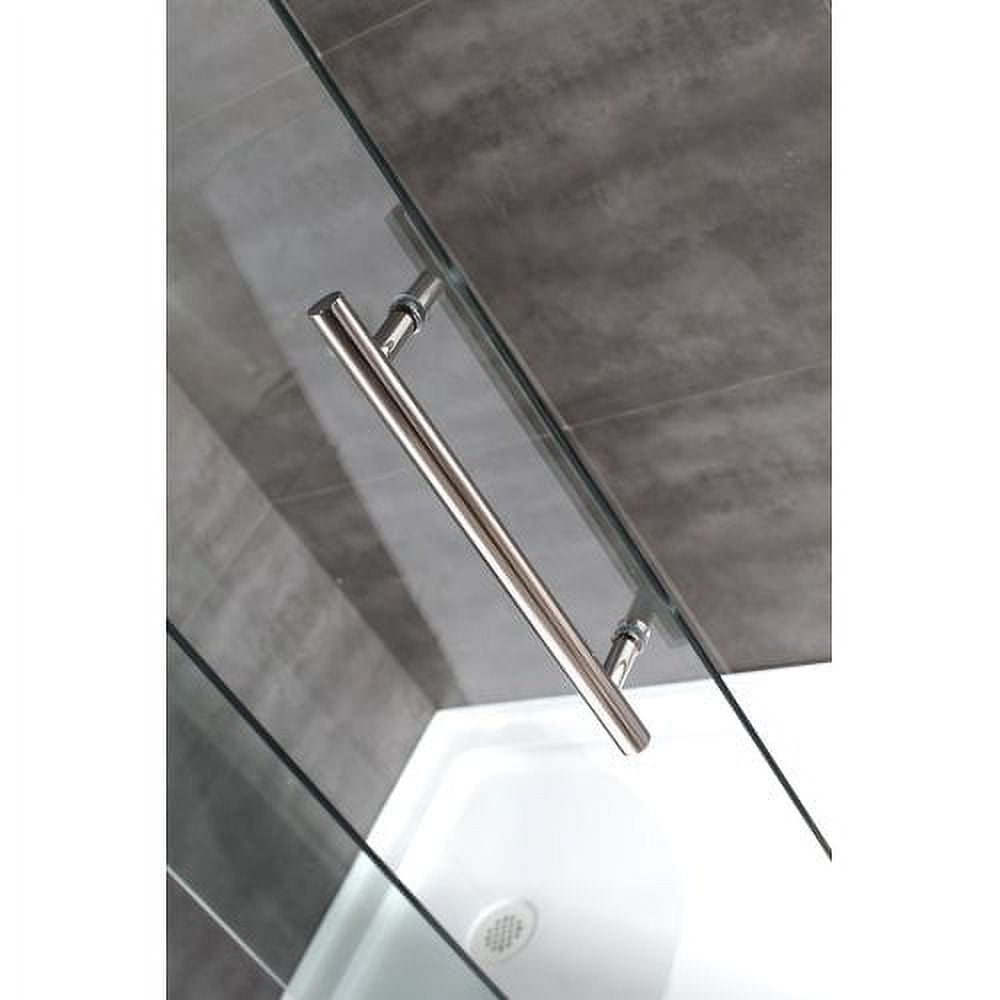 Langham 60" x 77.5" Frameless Sliding Shower Door in Stainless Steel