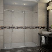 Aston SDR978-TR-SS-72-10-R Langham 72" Wide X 77-1/2" High Frameless Sliding Shower Door -