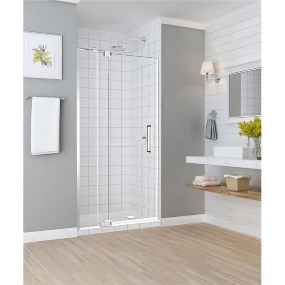 Aston SDR950EZ-CH-4854-10 Madox 48 to 54 x 74.875 in. Frameless Pivot Shower Door - Chrome