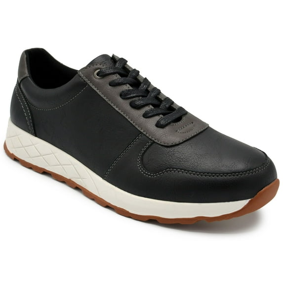 Aston Marc Men's Casual Court Shoe, Lightweight Lace-Up Sneakers with Cushioned Insole for Everyday Comfort and Versatile Wear - Black, Size 12