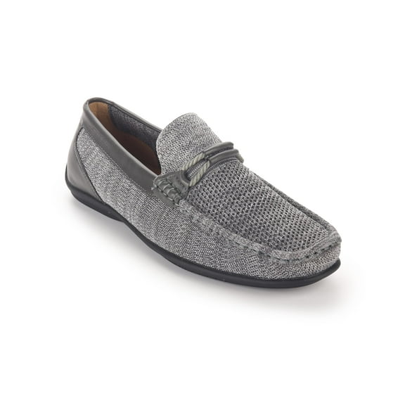 Aston Marc Men's Casual Loafer Shoes, Comfortable and Versatile for Travel, Office, and Everyday Use, Premium Leather Design - Grey, Size 10