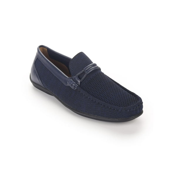 Aston Marc Men's Casual Loafer Shoes, Comfortable and Versatile for Travel, Office, and Everyday Use, Premium Leather Design - Navy, Size 10