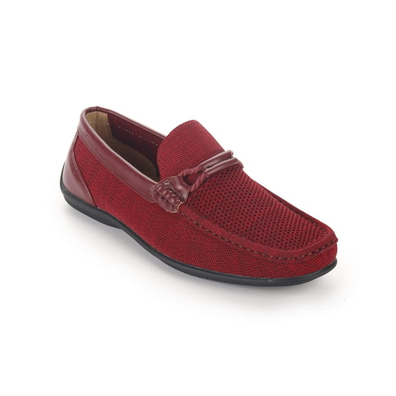 Aston Marc Men's Casual Loafer Shoes, Comfortable and Versatile for Travel, Office, and Everyday Use, Premium Leather Design - Red, Size 10.5