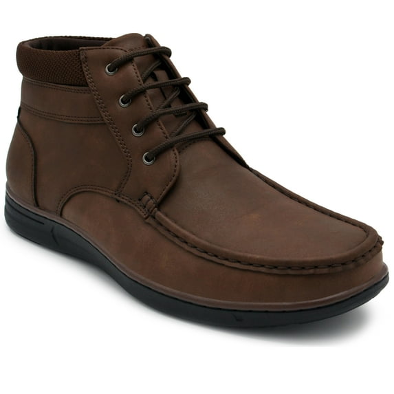 Aston Marc Men's Chukka Boot, Genuine Leather Lace-Up Ankle Boots for Casual & Dress Wear - Brown, Size 10