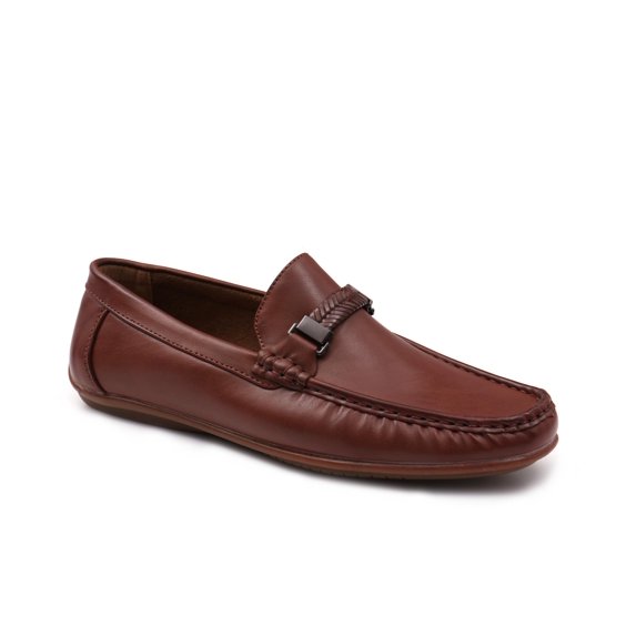 Aston Marc Men's Comfort Loafer, Lightweight Leather Slip-On Shoes for Office, Casual & Everyday Wear - Tan, Size 8.5