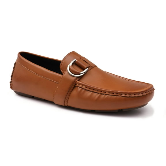 Aston Marc Men's Driving Loafers, Comfortable Slip-On Casual Shoes, Soft Leather Moccasins for Driving & Everyday Wear - Tan, Size 9