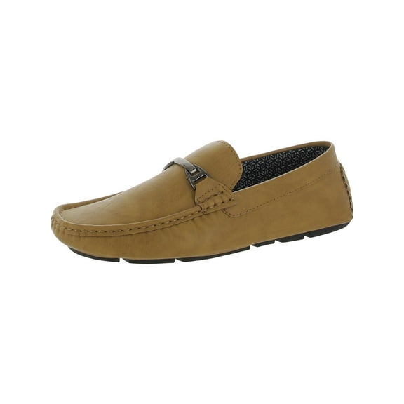 Aston Marc Mens Charter-03 Faux Leather Moccasin Loafers