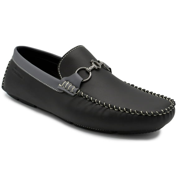 Aston Marc Men's Driving Shoe, Stylish and Comfortable Slip-On Footwear for Casual Wear- Black, Size 13