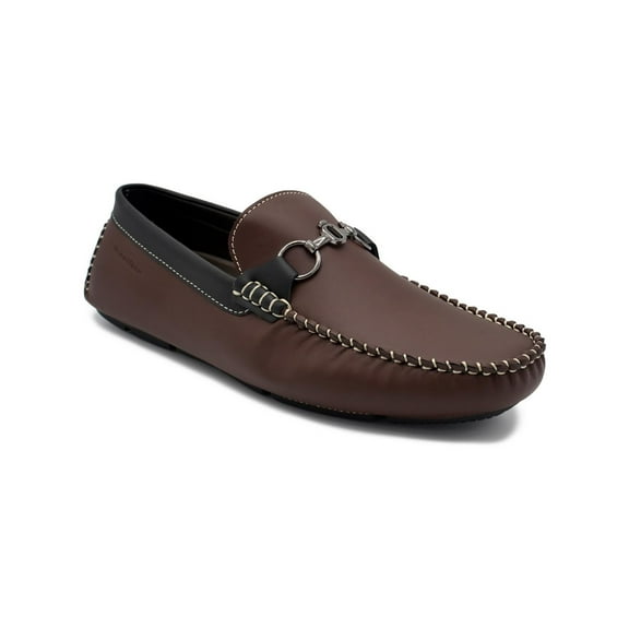 Aston Marc Mens Faux Leather Slip-On Driving Moccasins