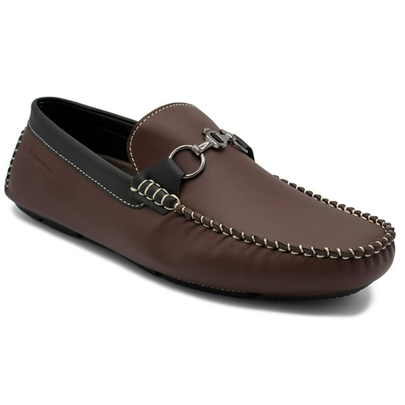 Aston Marc Men's Driving Shoe, Stylish and Comfortable Slip-On Footwear for Casual Wear- Brown, Size 11