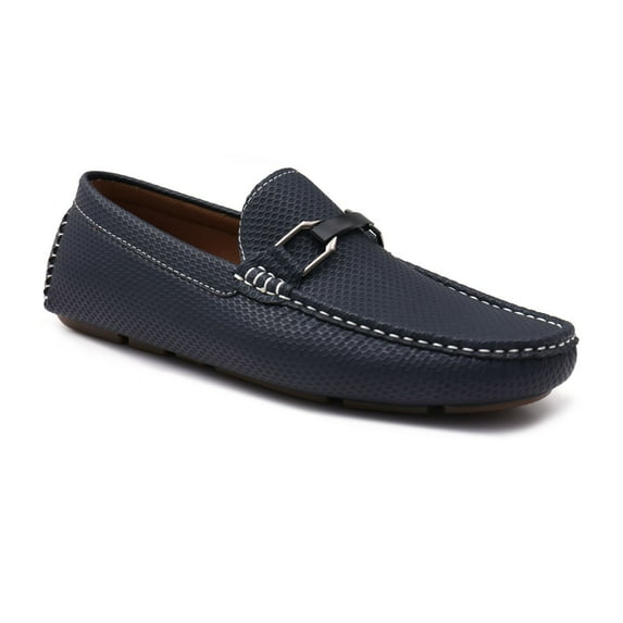 Aston Marc Men's Embossed Loafers Color: Navy Size: 10