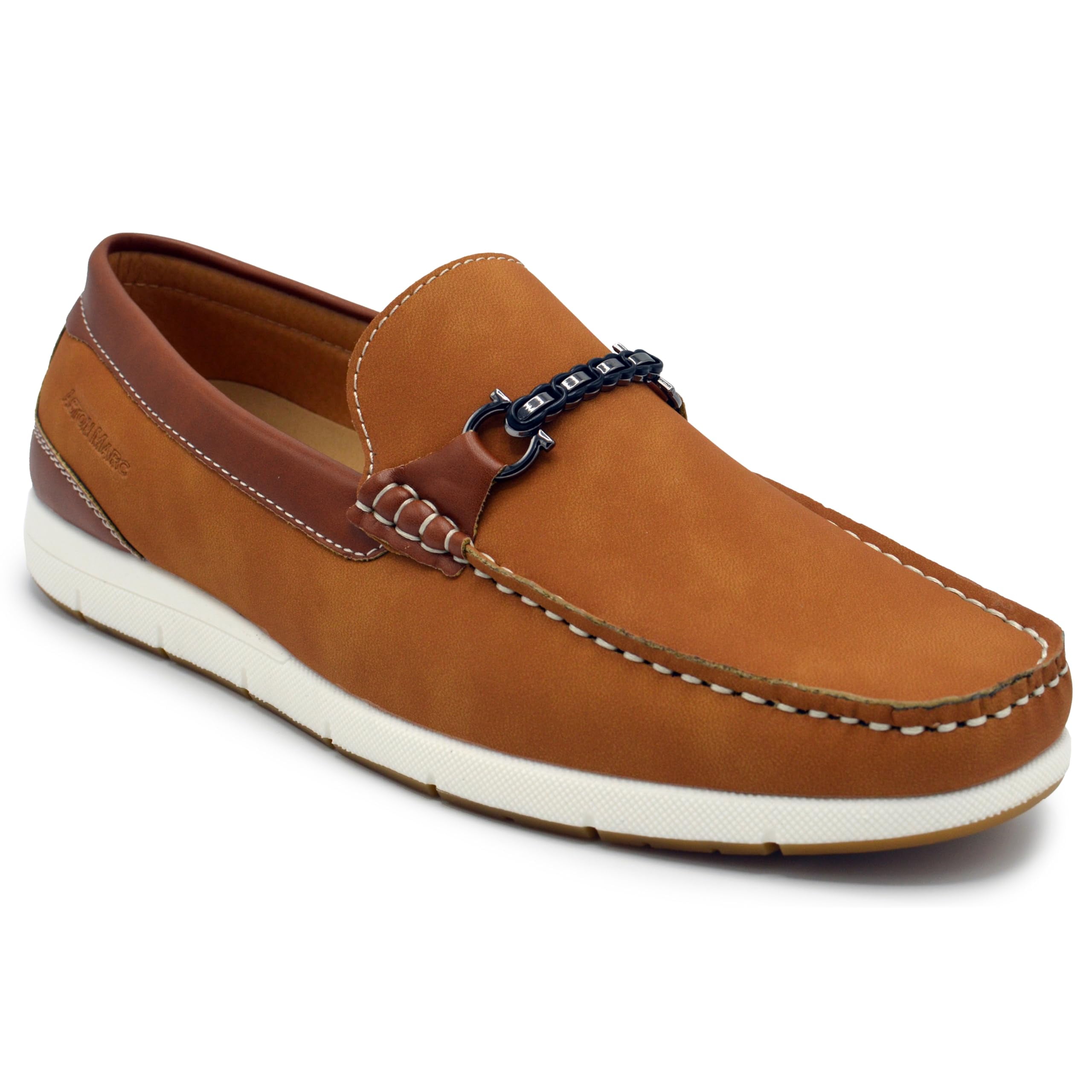 Aston Marc Mens Brown Loafers Dress Shoes Casual Slip On 