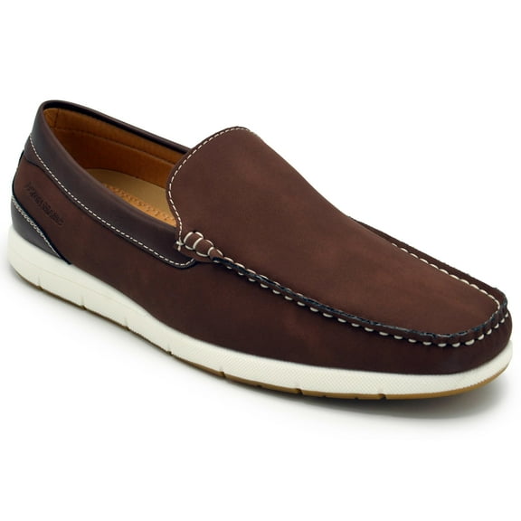 Aston Marc Men's Loafers, Comfortable Leather Footwear for Everyday Wear & Office, Stylish Slip-On Casual Shoes - Brown, Size 8
