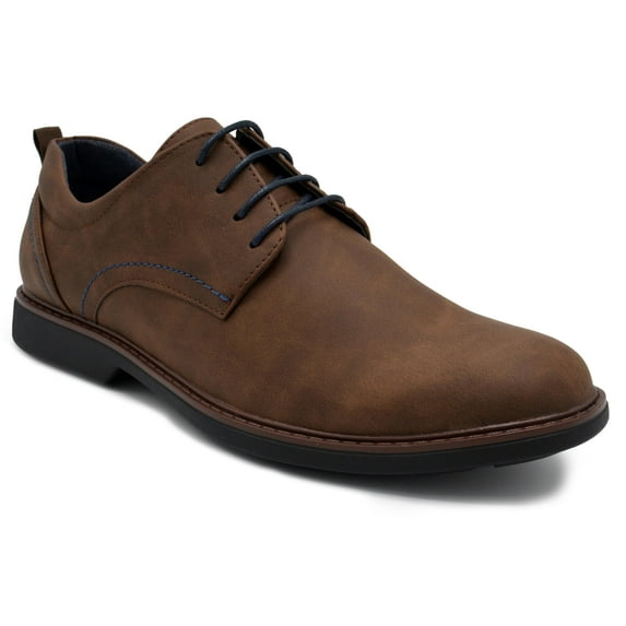 Aston Marc Men's Oxford Dress Shoes, Classic Leather Formal Footwear, Comfort Fit, Lace-Up Business Shoes for Work & Special Occasions - Brown, Size 11