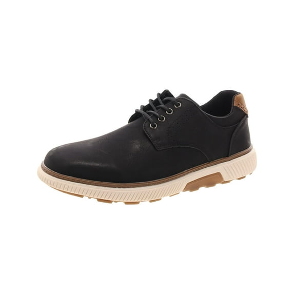Aston Marc Mens Anson Faux Leather Lace-Up Oxfords