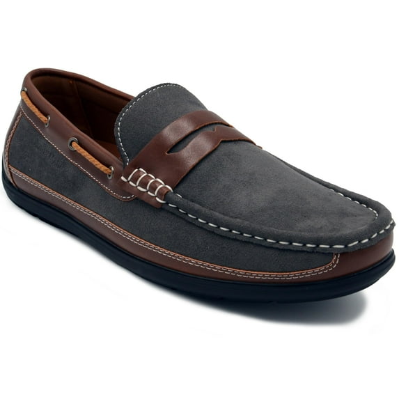 Aston Marc Men's Penny Loafer Shoes, Casual Slip-On Moccasins with Leather Detailing, Comfortable & Stylish, Sizes 8-13