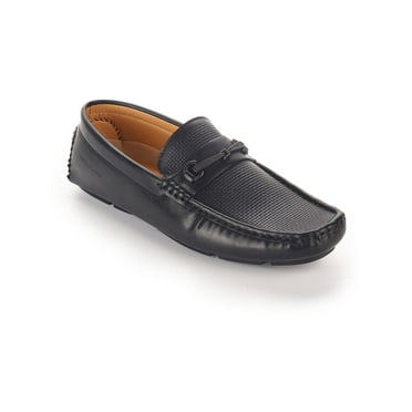 Aston Marc Mens Drive Faux Leather Square Toe Driving Moccasins