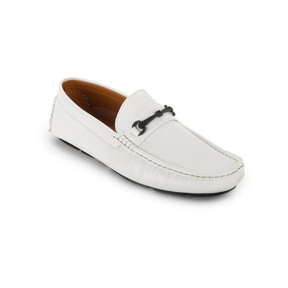 Aston Marc Mens Drive Faux Leather Square Toe Driving Moccasins