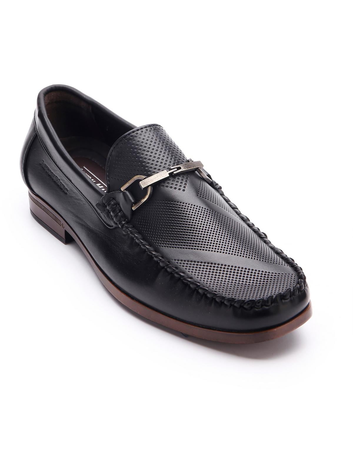 Aston Marc Men\'s Charter Loafers Black 9.5 M Aston Marc Mens Drive Faux Leather Square Toe Driving  main image 2