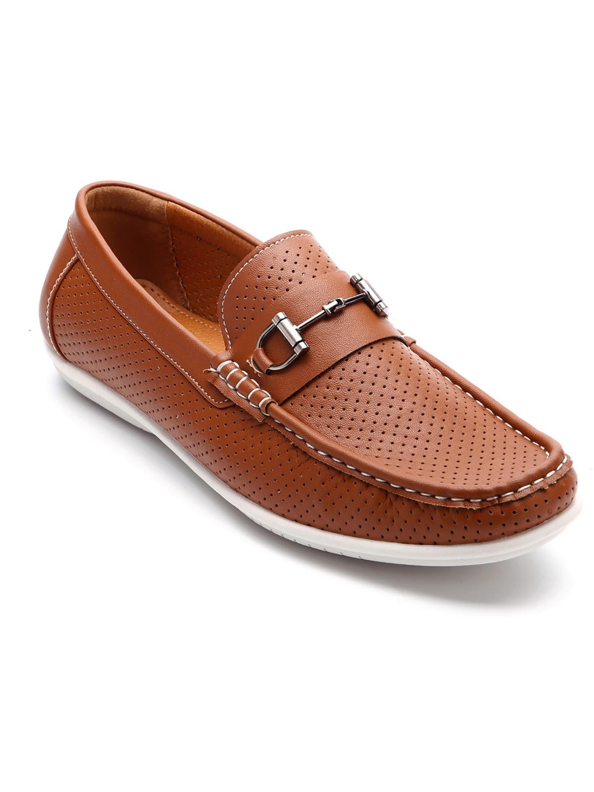 Aston Marc Men\'s Brown Leather‎ Loafers Slip-On Shoes Amazon.com | Aston Marc Mens Loafer, Premium Leather Slip on  main image 2