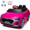 thumbnail image 1 of 12V Ride On Cars with Remote Control, Licensed Audi SQ8 Powered Ride on Toys for Kids Boys Girls Aged 3-6 Gifts, Kids Electric Cars with Music, LED Light, 3 Speed, 4 Wheel Suspension, Pink, 1 of 10