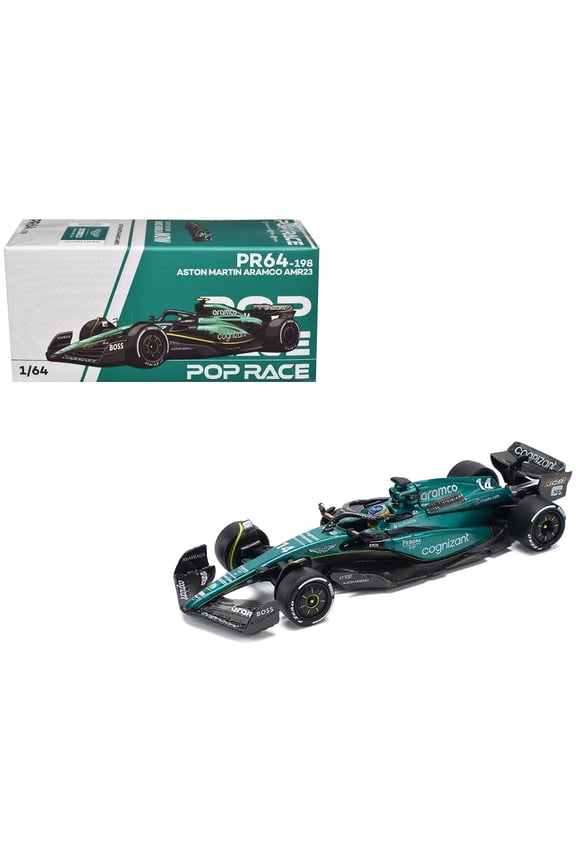 Aston Martin AMR23 #14 Fernando Alonso "Formula One F1 World Championship" (2023) 1/64 Diecast Model Car by Pop Race