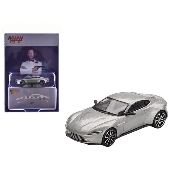 Aston Martin DB10 Silver Metallic 007 James Bond "Spectre" (2015) Movie Limited Edition 1/64 Diecast Model Car by Mini GT