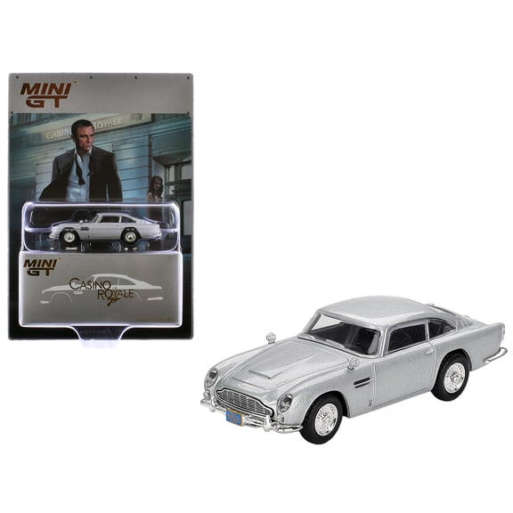 Aston Martin DB5 Birch Silver Metallic 007 James Bond "Casino Royale" (2006) Movie Limited Edition 1/64 Diecast Model Car by Mini GT