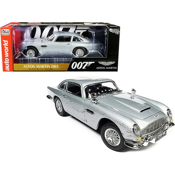 Aston Martin Db5 Coupe Rhd (right Hand Drive) Silver Birch Metallic (damaged Version) James Bond 007 No Time To Die (2021) Movie Silver Screen Machines Series 1/18 Diecast Model Car B Cp7840