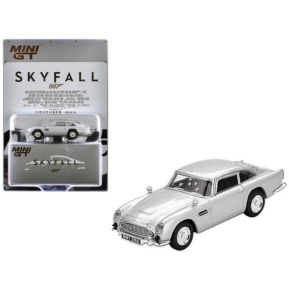 Aston Martin DB5 RHD Birch Silver Metallic (Damaged) 007 James Bond "Skyfall" (2012) 1/64 Diecast Model Car by Mini GT