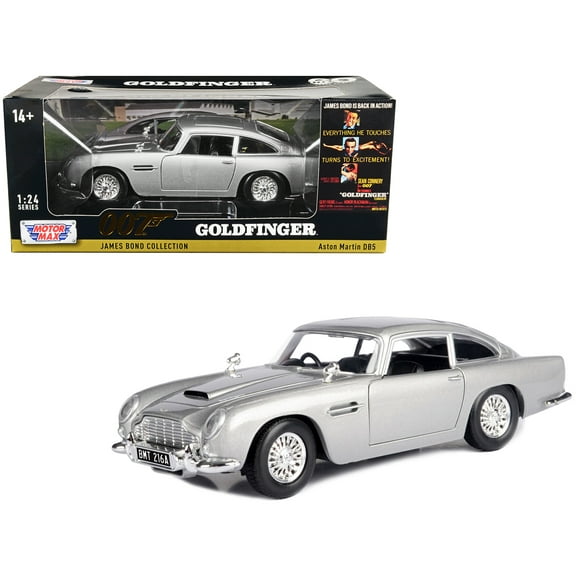 Aston Martin DB5 RHD Silver Metallic James Bond 007 "Goldfinger" (1964) Movie 1/24 Diecast Model Car by Motormax