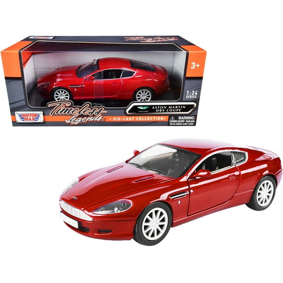 Aston Martin DB9 Coupe Red "Timeless Legends" 1/24 Diecast Model Car by Motormax