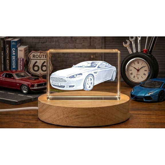 Aston Martin DB9 Grand Tourer Collectible Crystal Sculpture | Elegant 2004-2011 Model