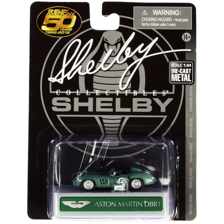 Aston Martin DBR1 #5 Green Metallic 1/64 Diecast Model Car by Shelby Collectibles