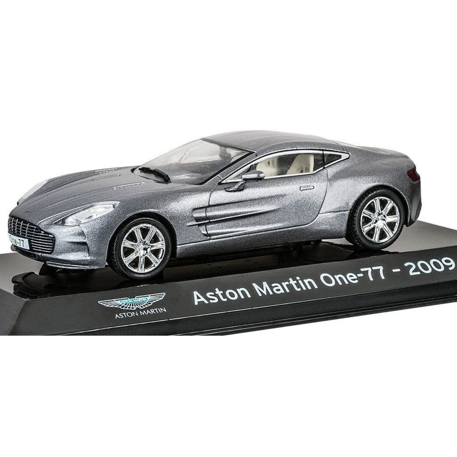 OPO 10 1/43 Scale Aston Martin One-77 (2009) Die-Cast Model Car - Supercars Collection SC14, Metal & Plastic, Display Case
