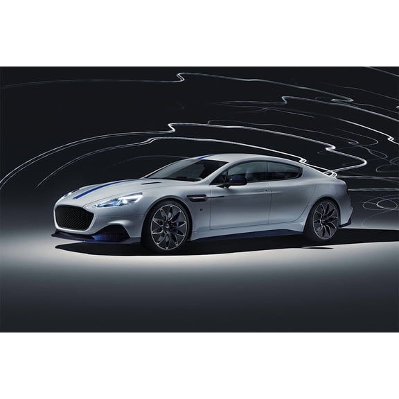 Aston Martin Rapide E Sports Car Luxury Car Wall Art Home Decor - 24x36 Inch Laminated Poster - Stunning Detail and Bold Colors