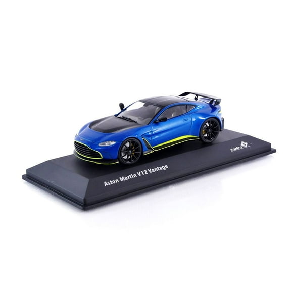 Aston Martin V12 Vantage Blue Metallic with Black Hood and Top 1/43 Die Cast Model Car by Solido