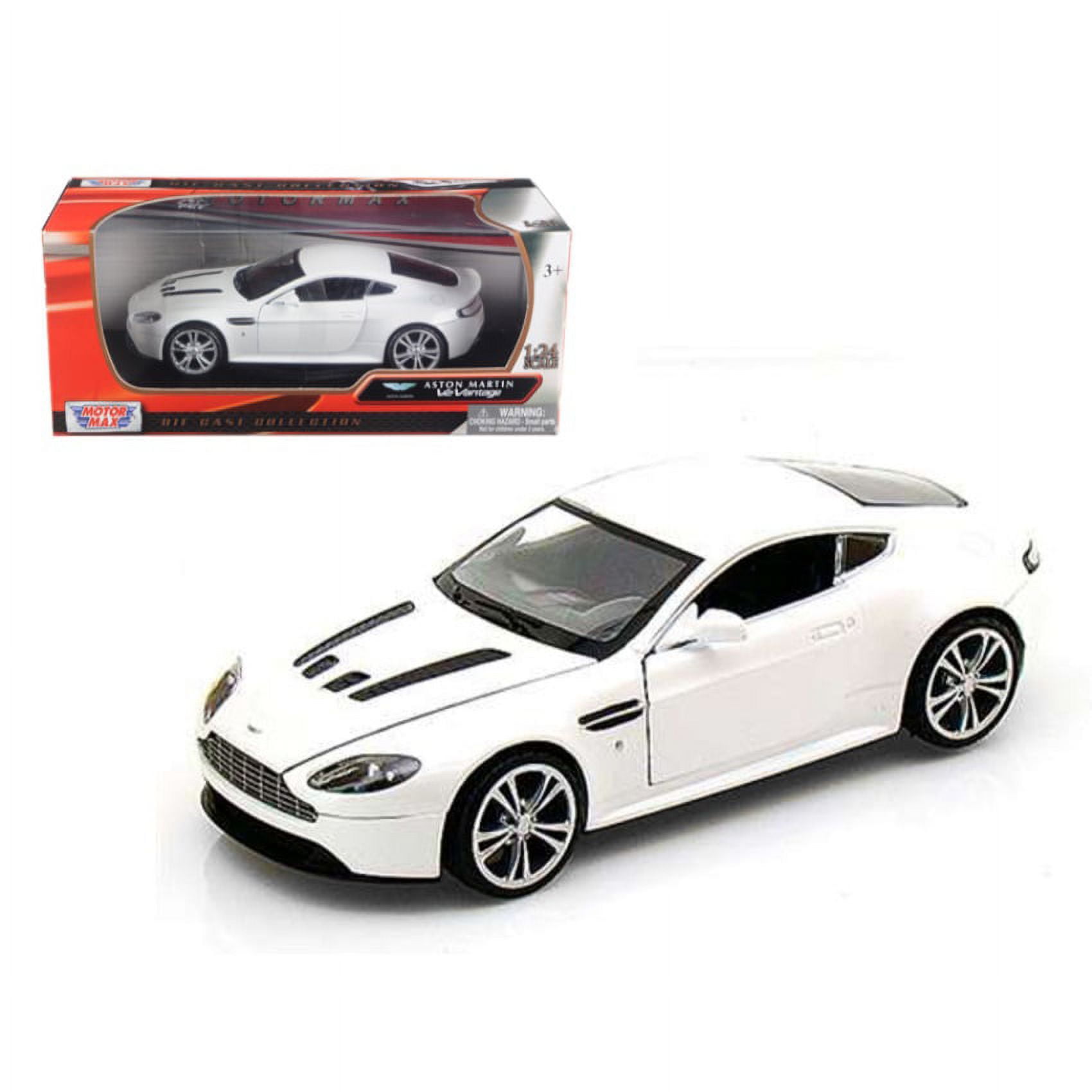 Pearl White 1:24 Diecast Aston Martin V12 Vantage Model Car