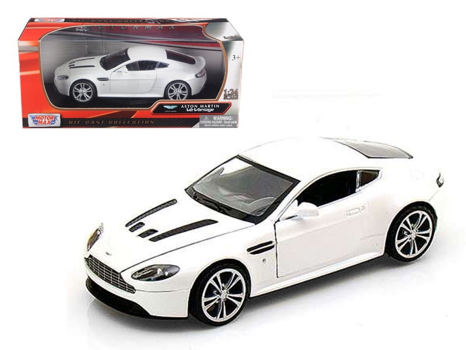 Pearl White 1:24 Diecast Aston Martin V12 Vantage Model Car