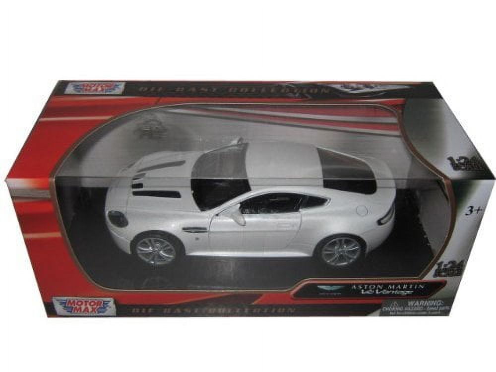Pearl White 1:24 Diecast Aston Martin V12 Vantage Model Car